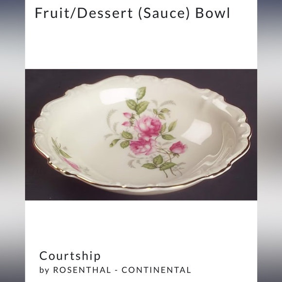 Rosenthal Courtship Fruit/Dessert (Sauce) Bowl 5 1/4”pompadour selb Germany - Picture 2 of 5